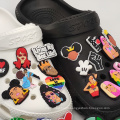 INS New Custom Logo Tiktok Wholesale Rubber Black Girl Shoes Charms Accessories For Clogs Shoes Bulk